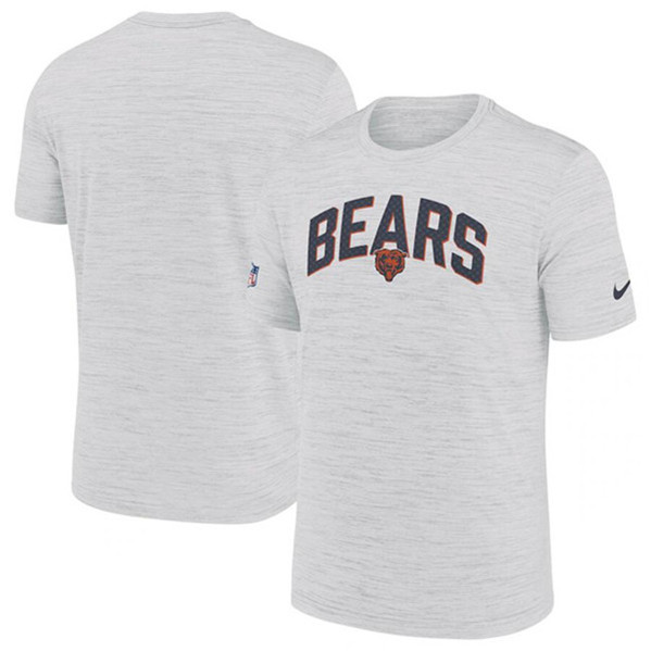 Men's Chicago Bears White Sideline Velocity Stack Performance T-Shirt
